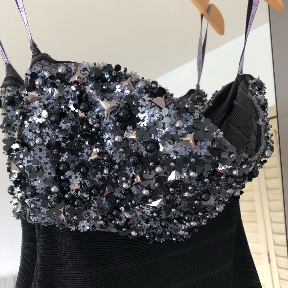 Navy Herve Leger Strapless (XS)